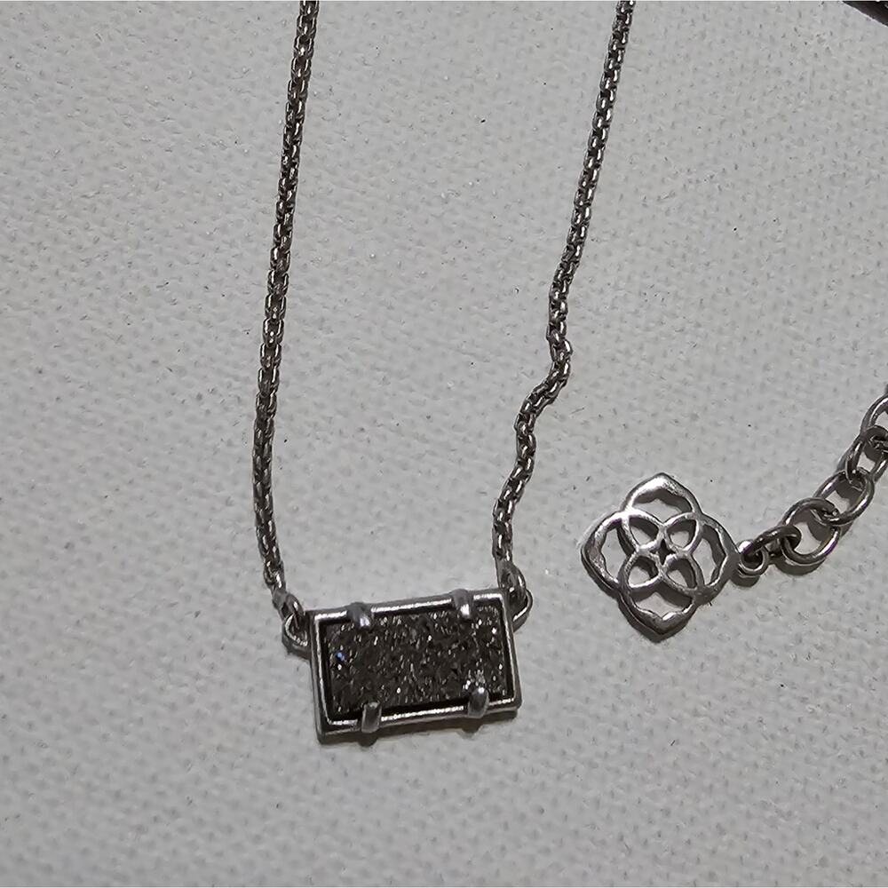 Kendra Scott Silver and Platinum‎ Drusy Necklace